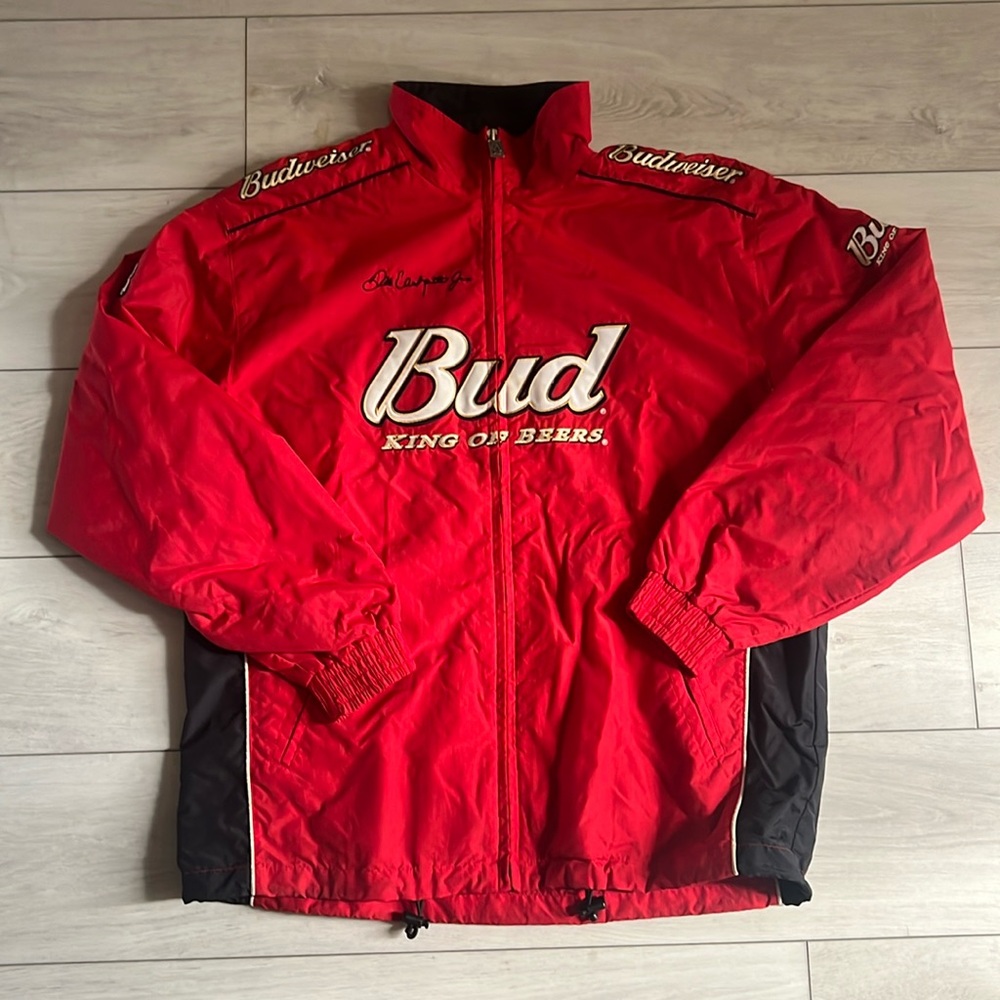CHASE AUTHENTICS BUDWEISER NYLON JACKET DALE EARNHARDT JR